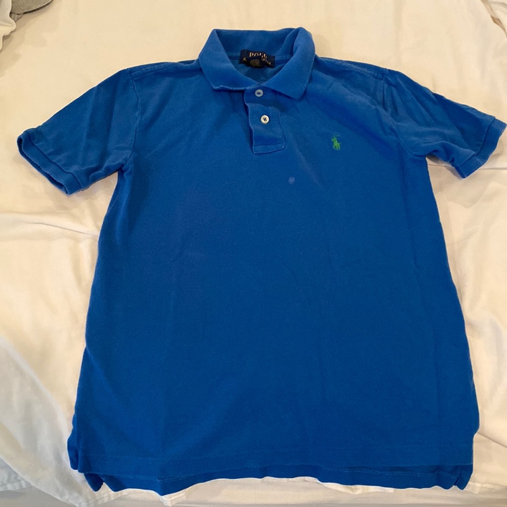 Boys Polo Ralph Lauren Blue short sleeve Polo size M (10-12)